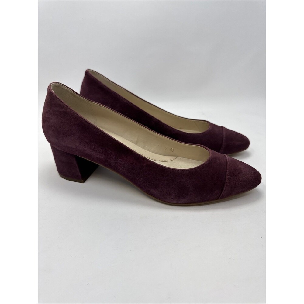 Cole Haan Sz 8B Women's The Go-to Block Heel Pump Winetasting Suede WP W16076